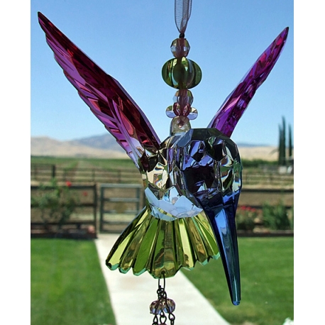 Zaer Ltd. International-Five Tone Multi Color Acrylic Hummingbird Ornament