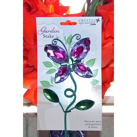 CRYSTAL Expressions by GANZ-13" Butterfly Garden Stake