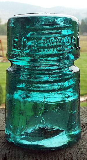 CD-123(010) E.C. & M. Co. S.F. Western Blue Aqua~Glass Insulator