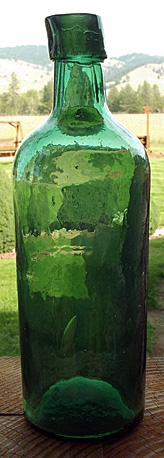 Old Ink Bottle-1870's Green MASTER~INK~Whittled